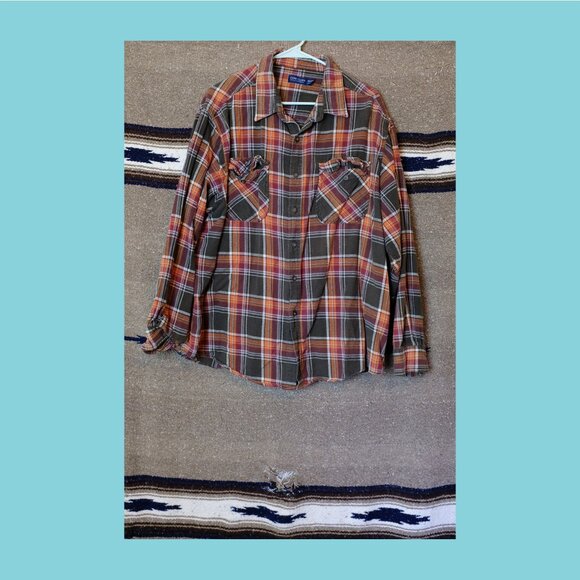 Faded glory plaid flannel button down womens 2XL - Picture 1 of 4